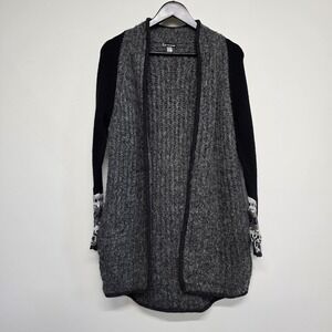 Smartwool CHUP Cardigan Women XS Gray Black Wool Blend Open Front Gorpcore